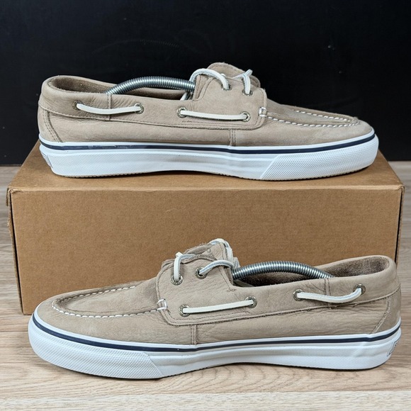 Sperry Top-Sider Boat Shoes Mens Size 12 Tan 2-Eye Deck Bahama Style Casual - Picture 2 of 10